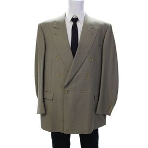 Canali Men's Long Sleeves Lined Collared Double Breast Jacket Beige Size 42